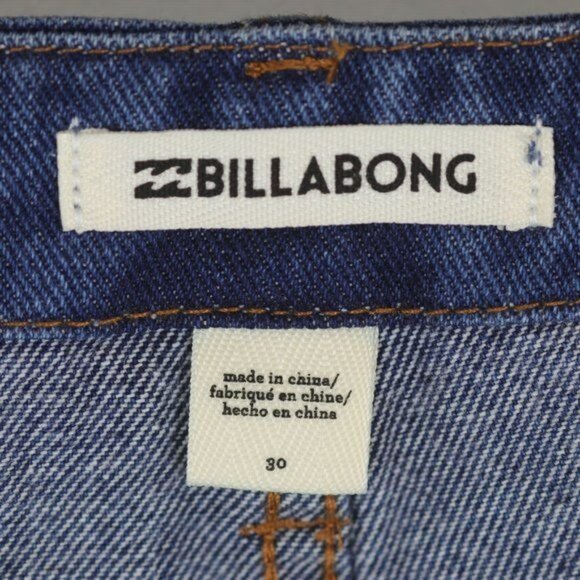 Billabong Women's Size 30 Blue Cotton Denim Belted Mini Skirt - Picture 9 of 11
